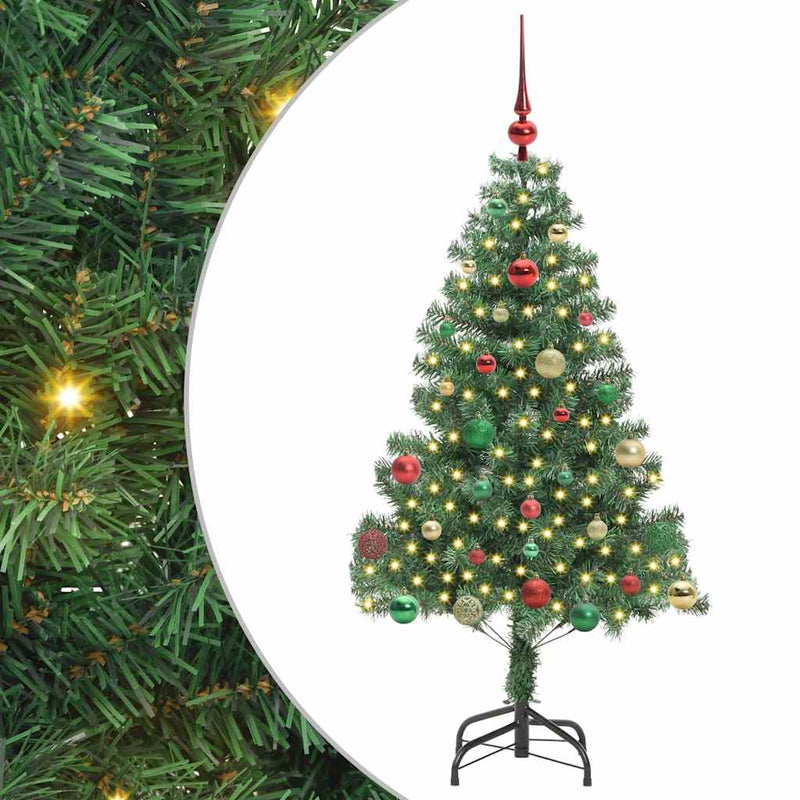 vidaXL Karácsonyfa 150 LED-del állvánnyal Zöld 150 cm PVC