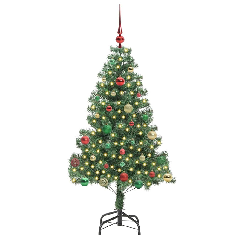 vidaXL Karácsonyfa 150 LED-del állvánnyal Zöld 150 cm PVC