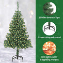 vidaXL Karácsonyfa 300 LED-del állvánnyal Zöld 180 cm PVC