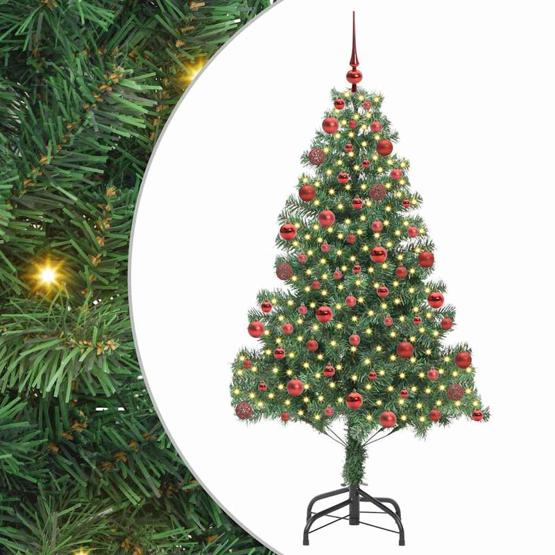vidaXL Karácsonyfa 300 LED-del állvánnyal Zöld 180 cm PVC