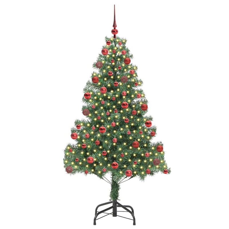 vidaXL Karácsonyfa 300 LED-del állvánnyal Zöld 180 cm PVC