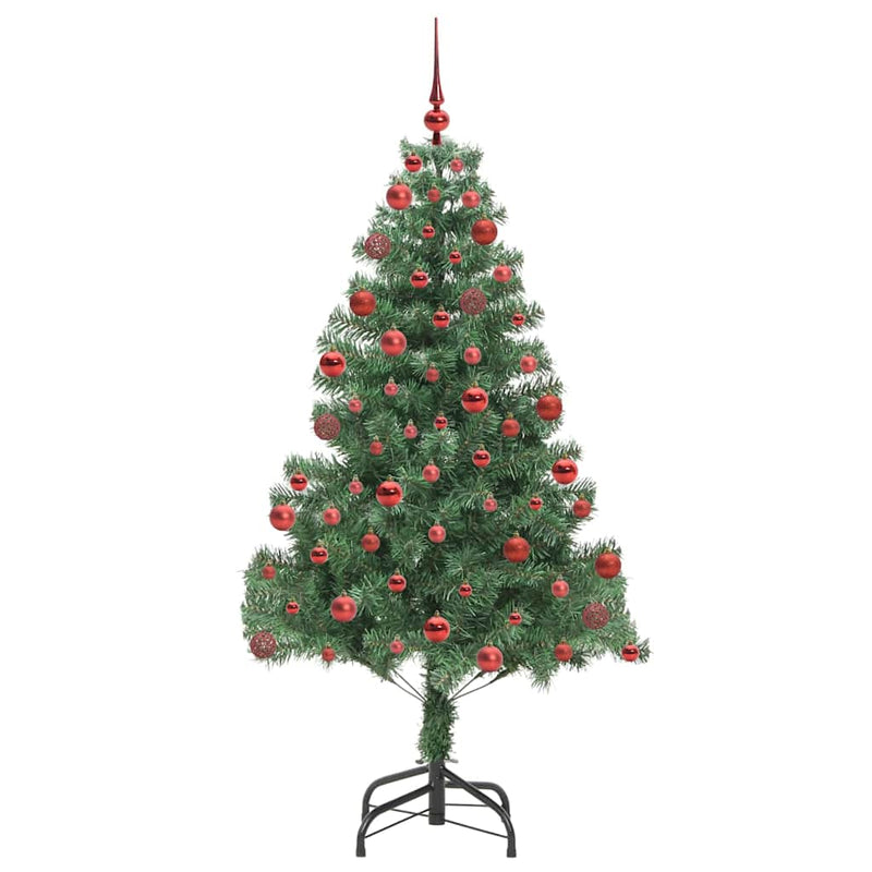 vidaXL Karácsonyfa 300 LED-del állvánnyal Zöld 180 cm PVC