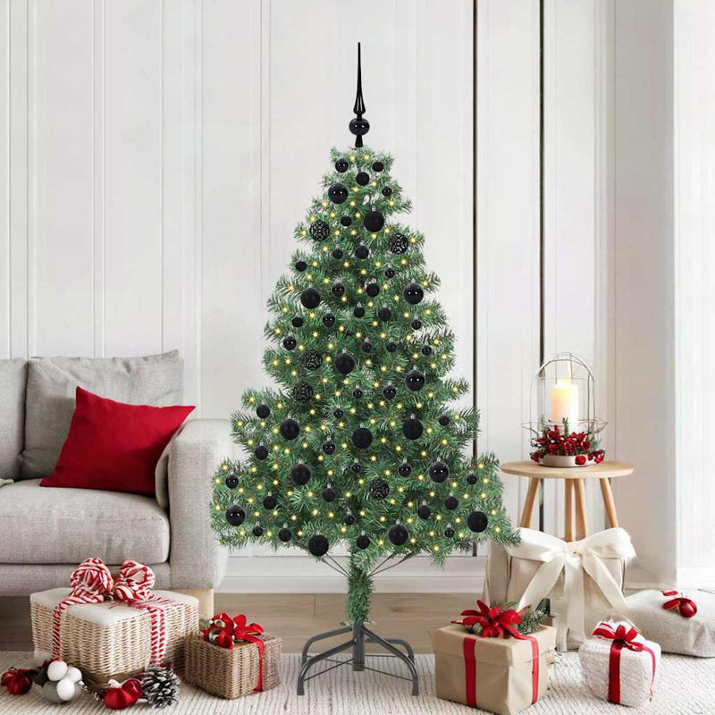 vidaXL Karácsonyfa 300 LED-del állvánnyal Zöld 180 cm PVC