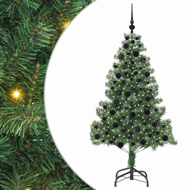 vidaXL Karácsonyfa 300 LED-del állvánnyal Zöld 180 cm PVC