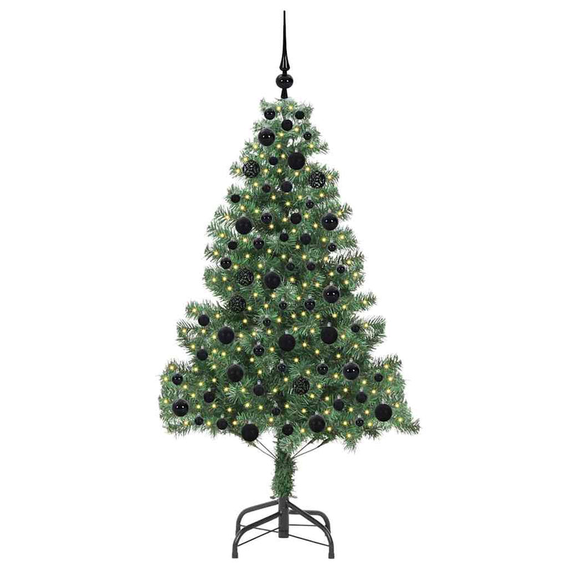 vidaXL Karácsonyfa 300 LED-del állvánnyal Zöld 180 cm PVC