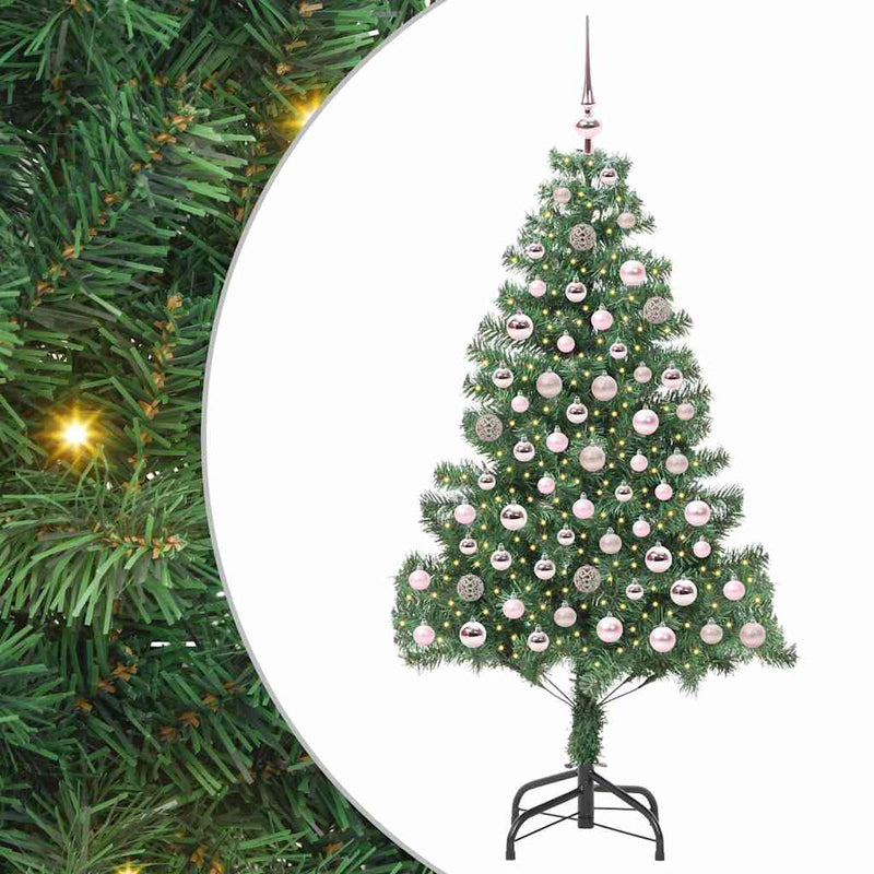 vidaXL Karácsonyfa 300 LED-del állvánnyal Zöld 180 cm PVC