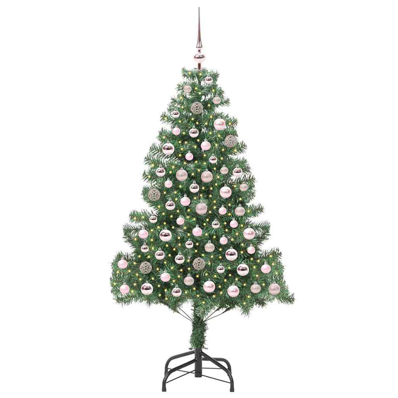 vidaXL Karácsonyfa 300 LED-del állvánnyal Zöld 180 cm PVC