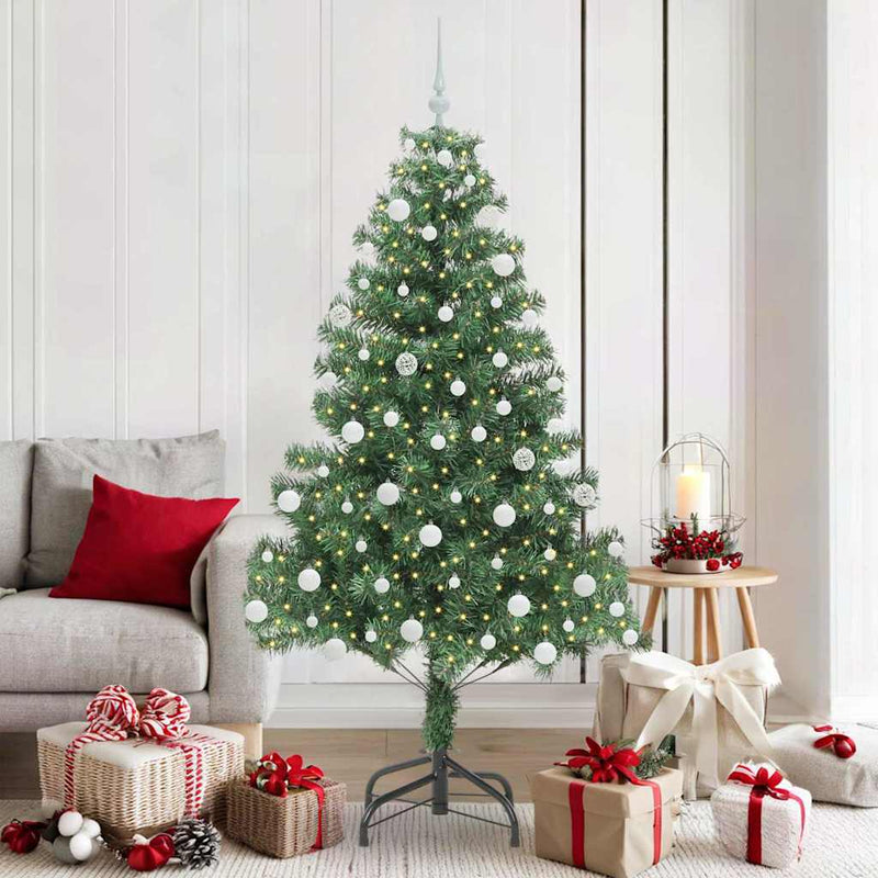 vidaXL Karácsonyfa 300 LED-del állvánnyal Zöld 180 cm PVC