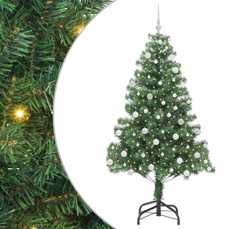 vidaXL Karácsonyfa 300 LED-del állvánnyal Zöld 180 cm PVC