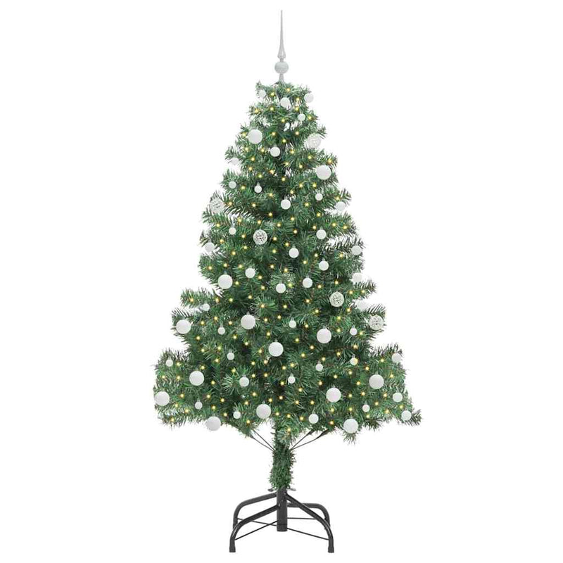 vidaXL Karácsonyfa 300 LED-del állvánnyal Zöld 180 cm PVC