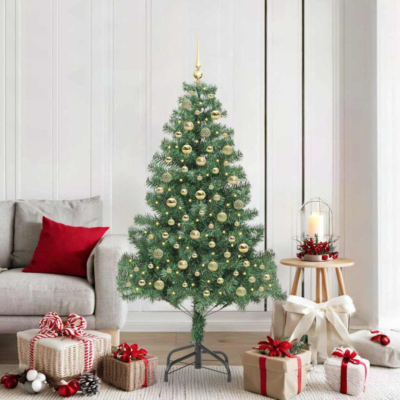 vidaXL Karácsonyfa 300 LED-del állvánnyal Zöld 180 cm PVC