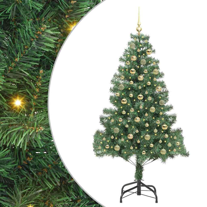 vidaXL Karácsonyfa 300 LED-del állvánnyal Zöld 180 cm PVC