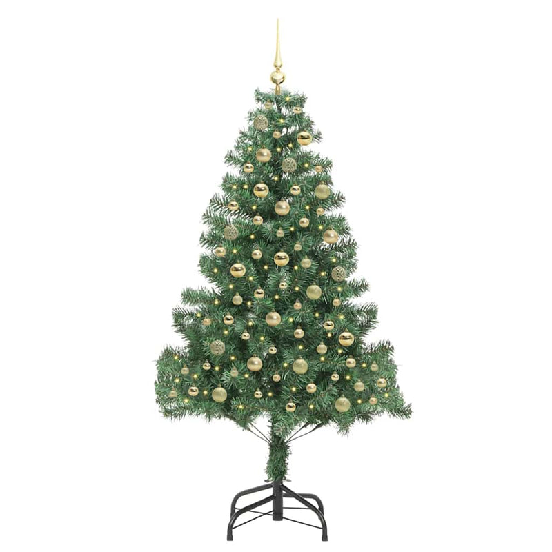 vidaXL Karácsonyfa 300 LED-del állvánnyal Zöld 180 cm PVC