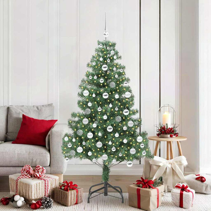 vidaXL Karácsonyfa 300 LED-del állvánnyal Zöld 180 cm PVC