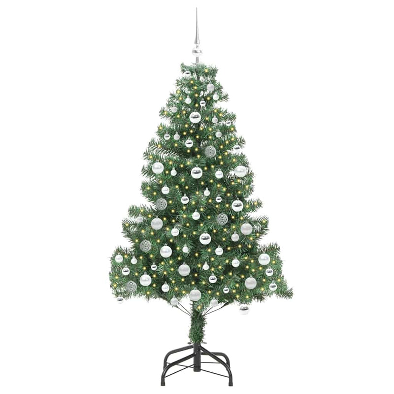 vidaXL Karácsonyfa 300 LED-del állvánnyal Zöld 180 cm PVC