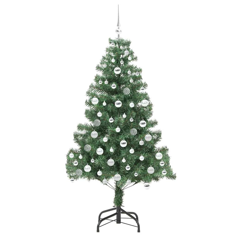 vidaXL Karácsonyfa 300 LED-del állvánnyal Zöld 180 cm PVC