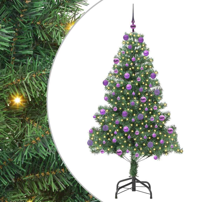 vidaXL Karácsonyfa 300 LED-del állvánnyal Zöld 180 cm PVC