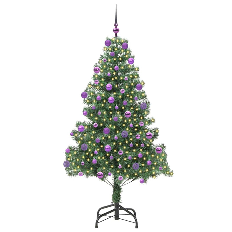 vidaXL Karácsonyfa 300 LED-del állvánnyal Zöld 180 cm PVC