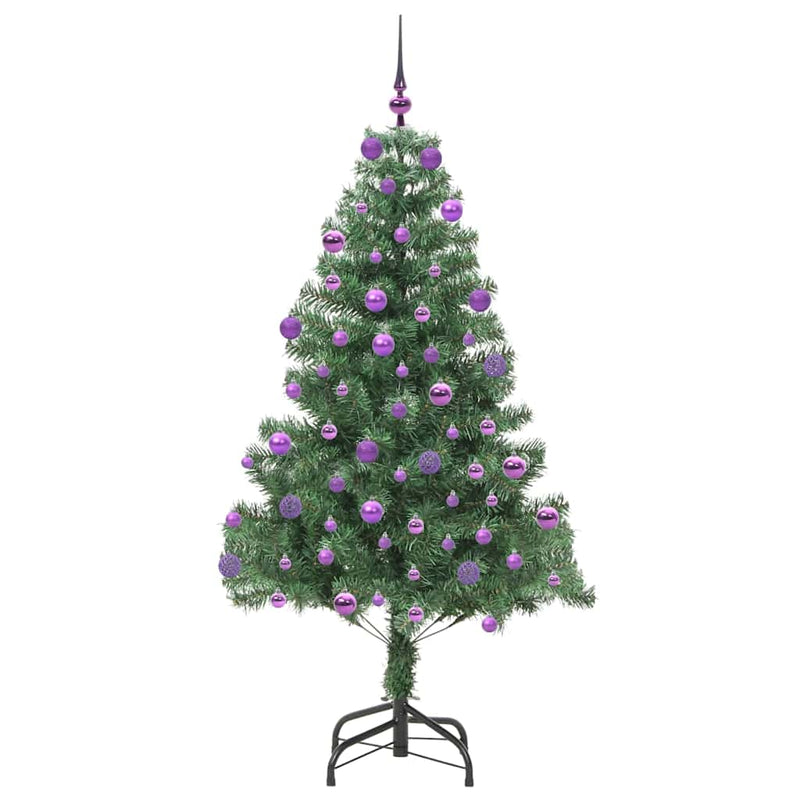 vidaXL Karácsonyfa 300 LED-del állvánnyal Zöld 180 cm PVC