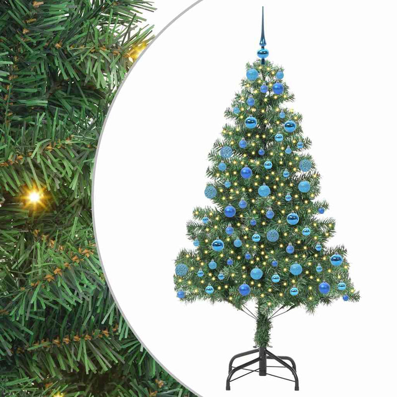 vidaXL Karácsonyfa 300 LED-del állvánnyal Zöld 180 cm PVC