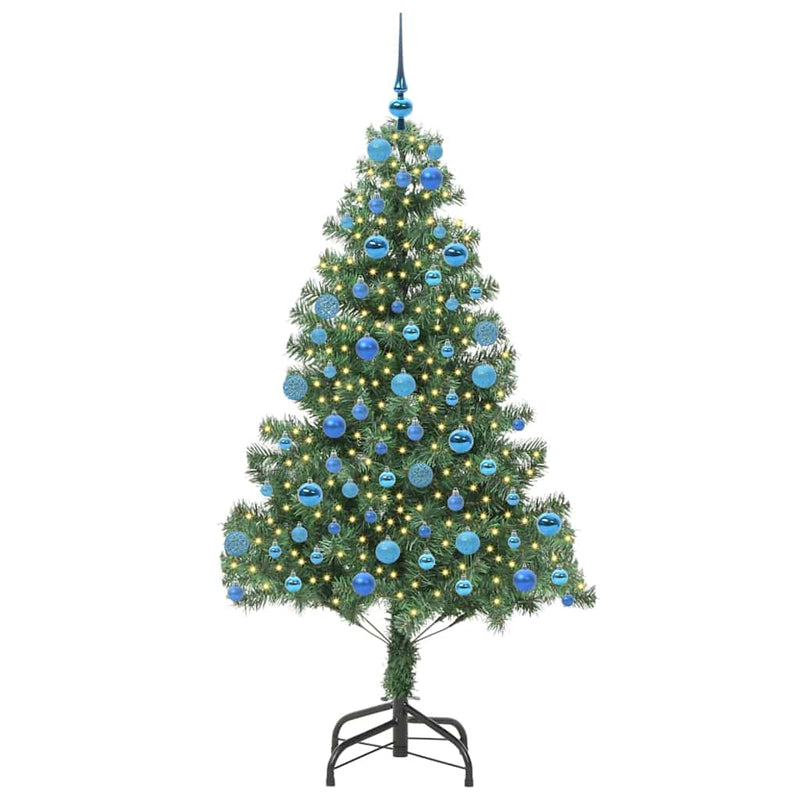 vidaXL Karácsonyfa 300 LED-del állvánnyal Zöld 180 cm PVC