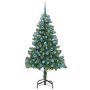 vidaXL Karácsonyfa 300 LED-del állvánnyal Zöld 180 cm PVC