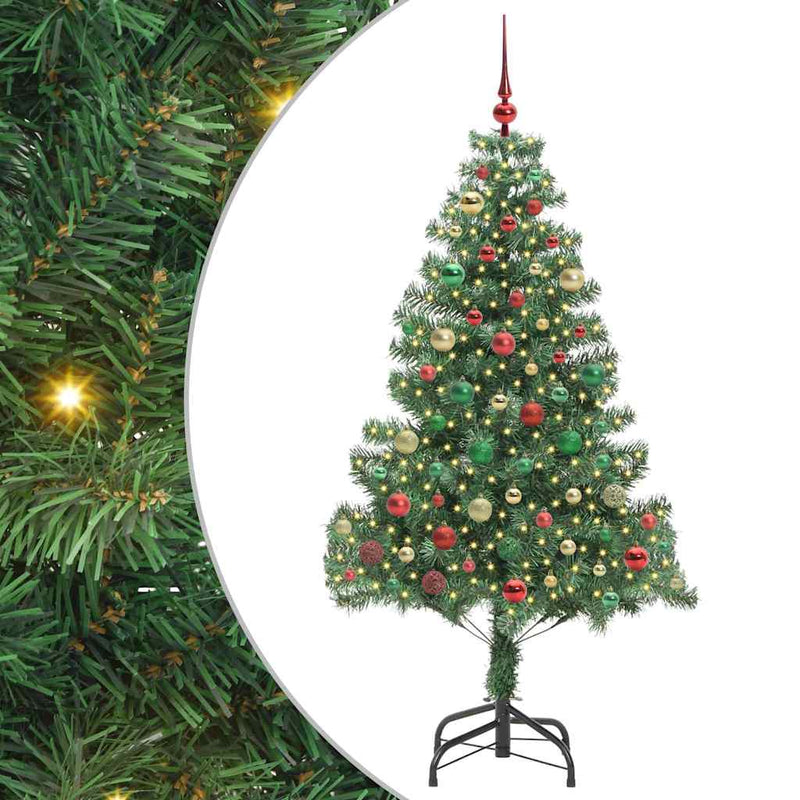 vidaXL Karácsonyfa 300 LED-del állvánnyal Zöld 180 cm PVC