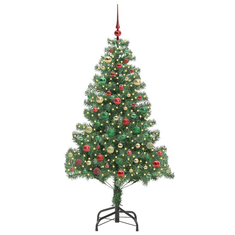 vidaXL Karácsonyfa 300 LED-del állvánnyal Zöld 180 cm PVC