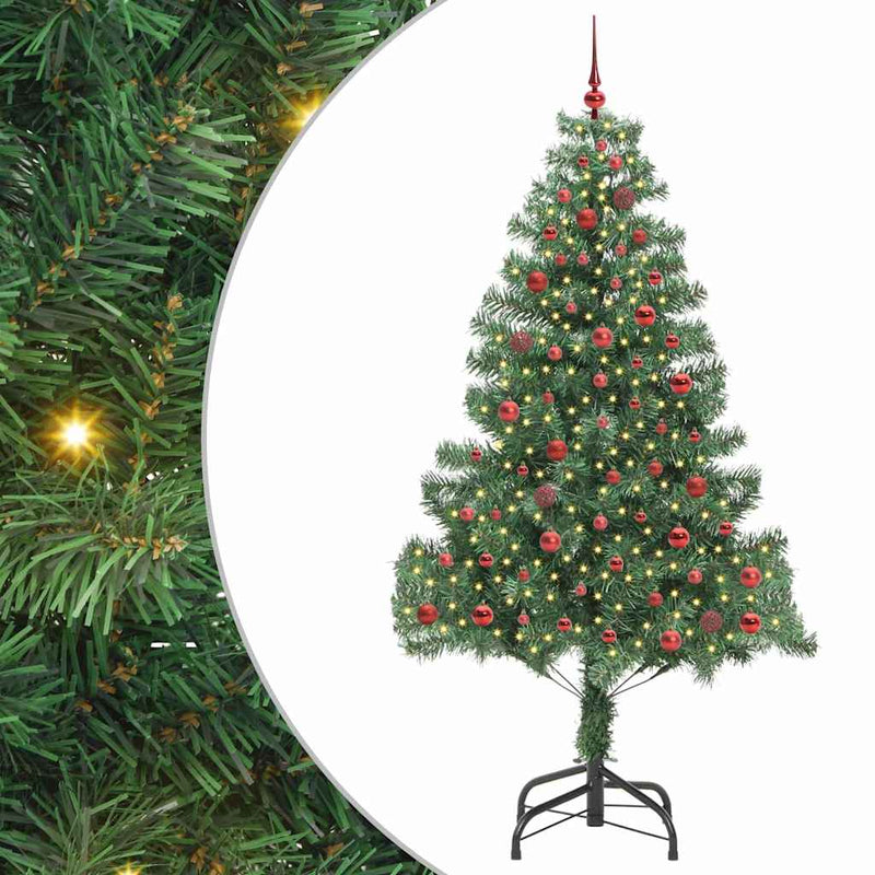 vidaXL Karácsonyfa 300 LED-del állvánnyal Zöld 210 cm PVC