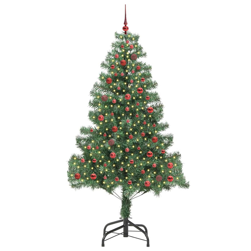 vidaXL Karácsonyfa 300 LED-del állvánnyal Zöld 210 cm PVC