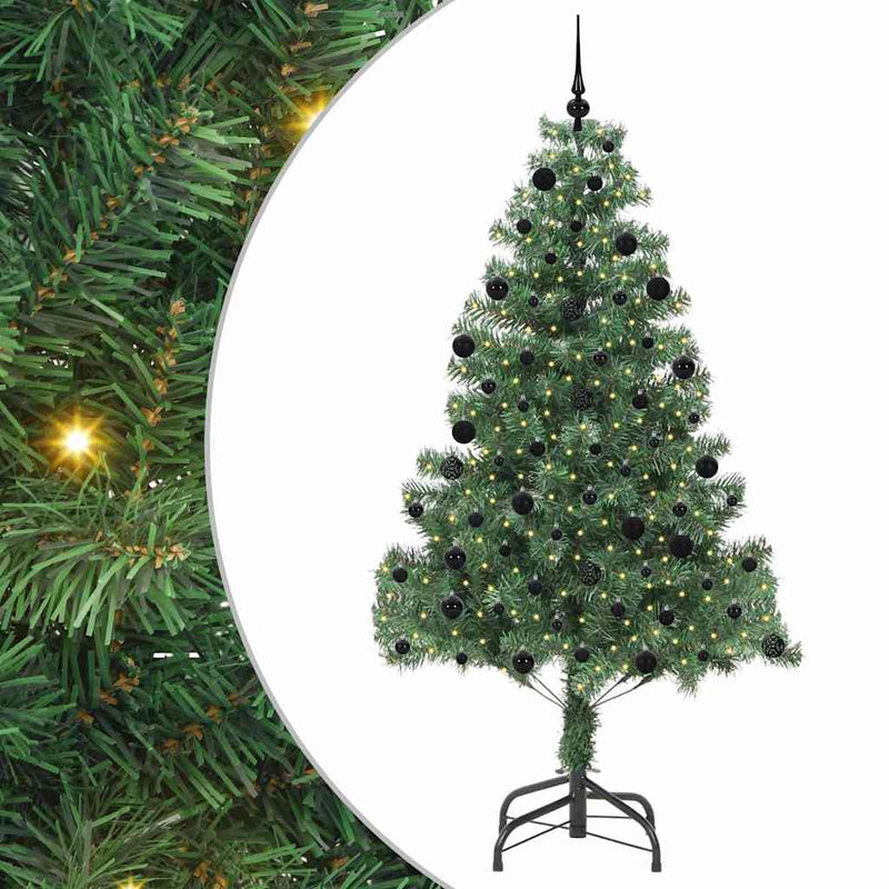 vidaXL Karácsonyfa 300 LED-del állvánnyal Zöld 210 cm PVC