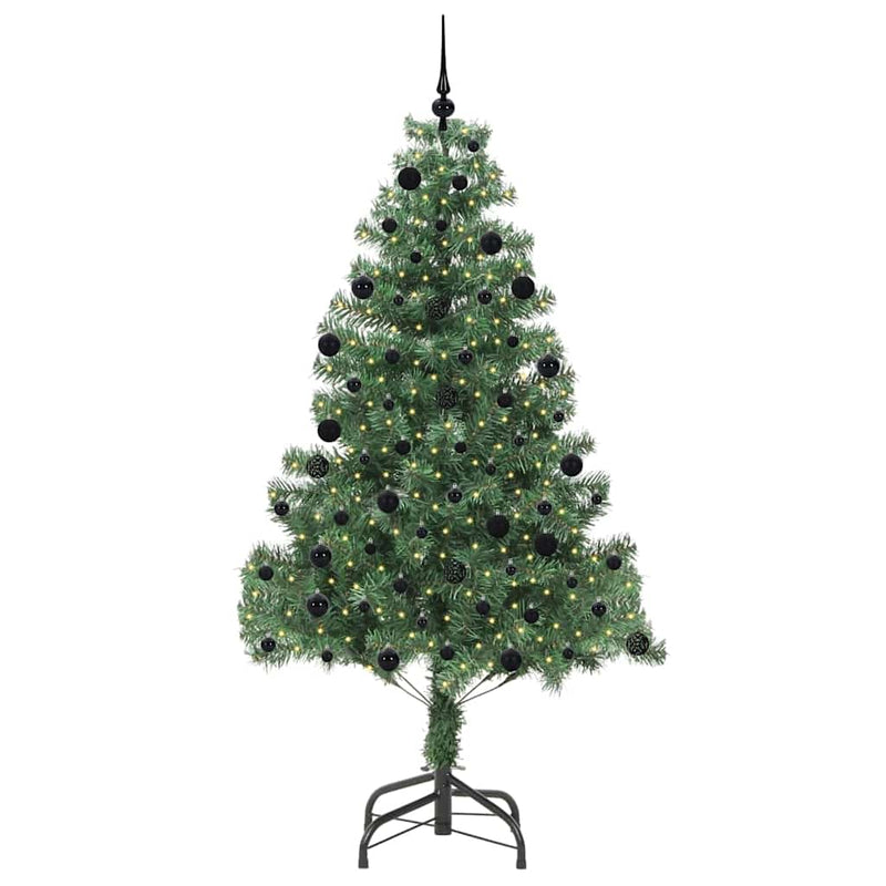 vidaXL Karácsonyfa 300 LED-del állvánnyal Zöld 210 cm PVC