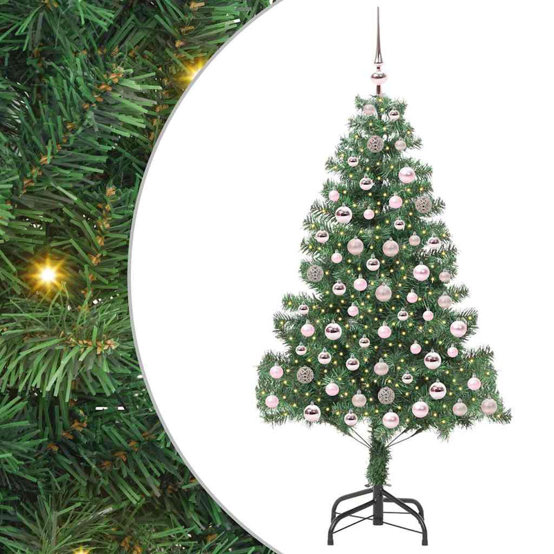 vidaXL Karácsonyfa 300 LED-del állvánnyal Zöld 210 cm PVC