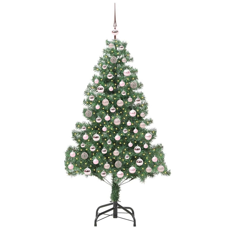 vidaXL Karácsonyfa 300 LED-del állvánnyal Zöld 210 cm PVC
