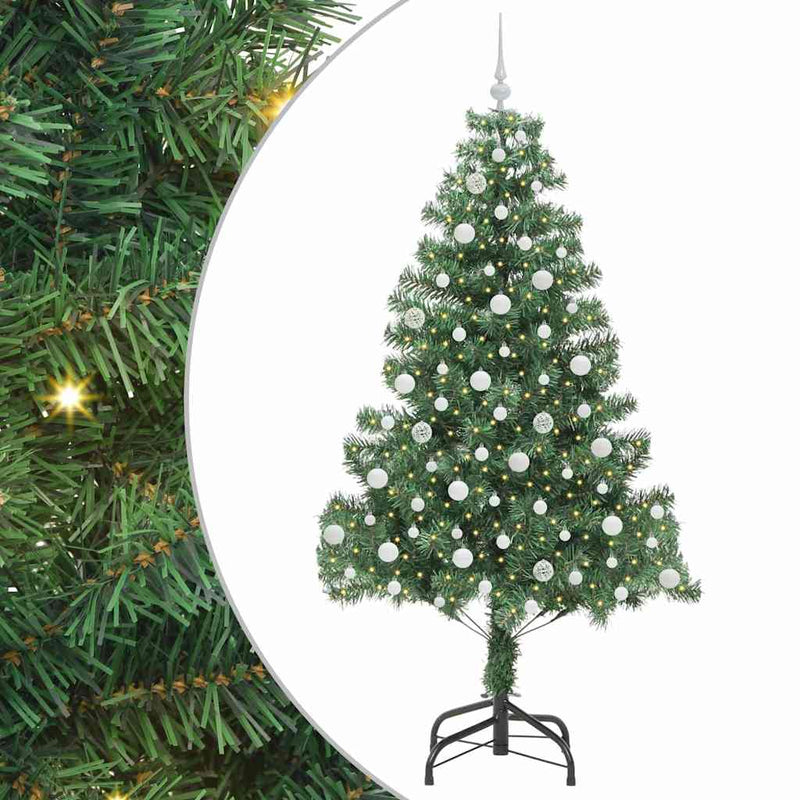 vidaXL Karácsonyfa 300 LED-del állvánnyal Zöld 210 cm PVC