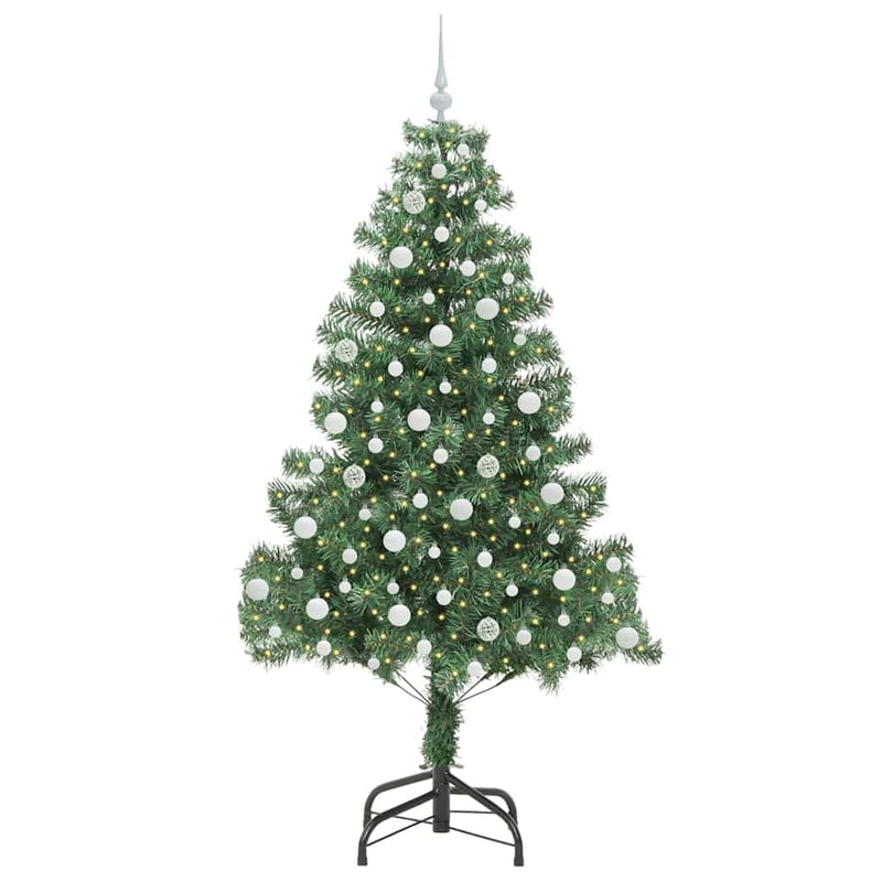 vidaXL Karácsonyfa 300 LED-del állvánnyal Zöld 210 cm PVC