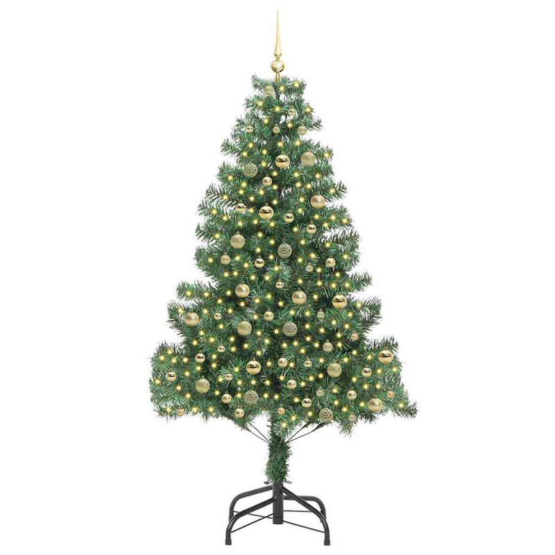 vidaXL Karácsonyfa 300 LED-del állvánnyal Zöld 210 cm PVC