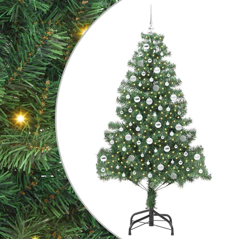 vidaXL Karácsonyfa 300 LED-del állvánnyal Zöld 210 cm PVC