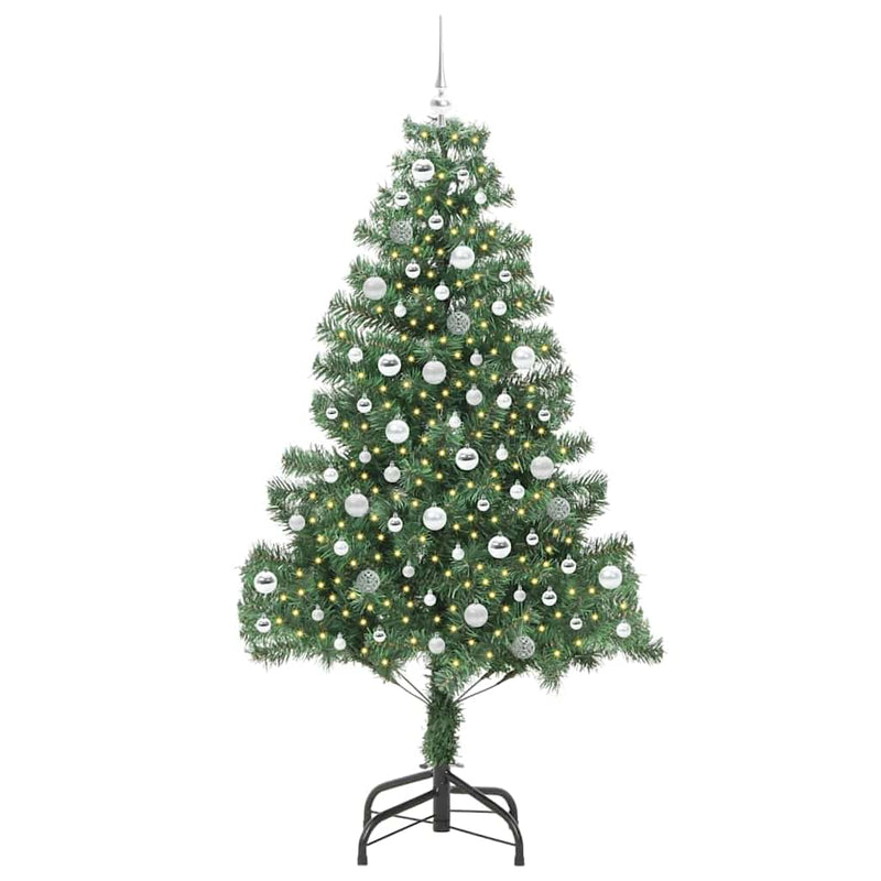 vidaXL Karácsonyfa 300 LED-del állvánnyal Zöld 210 cm PVC