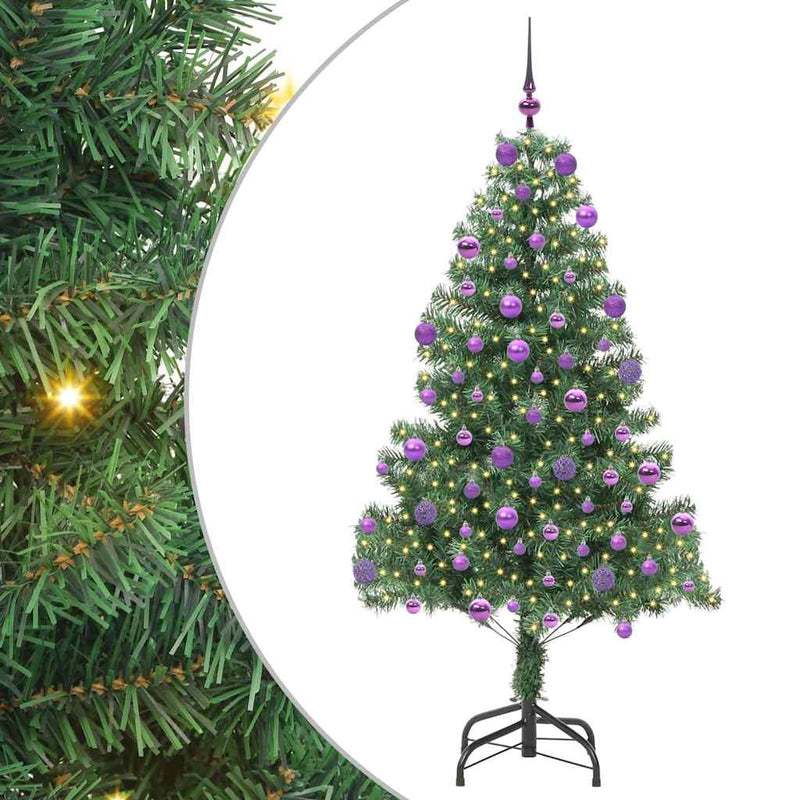 vidaXL Karácsonyfa 300 LED-del állvánnyal Zöld 210 cm PVC