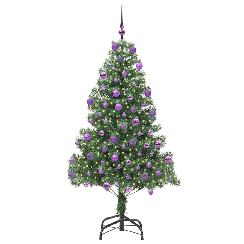 vidaXL Karácsonyfa 300 LED-del állvánnyal Zöld 210 cm PVC