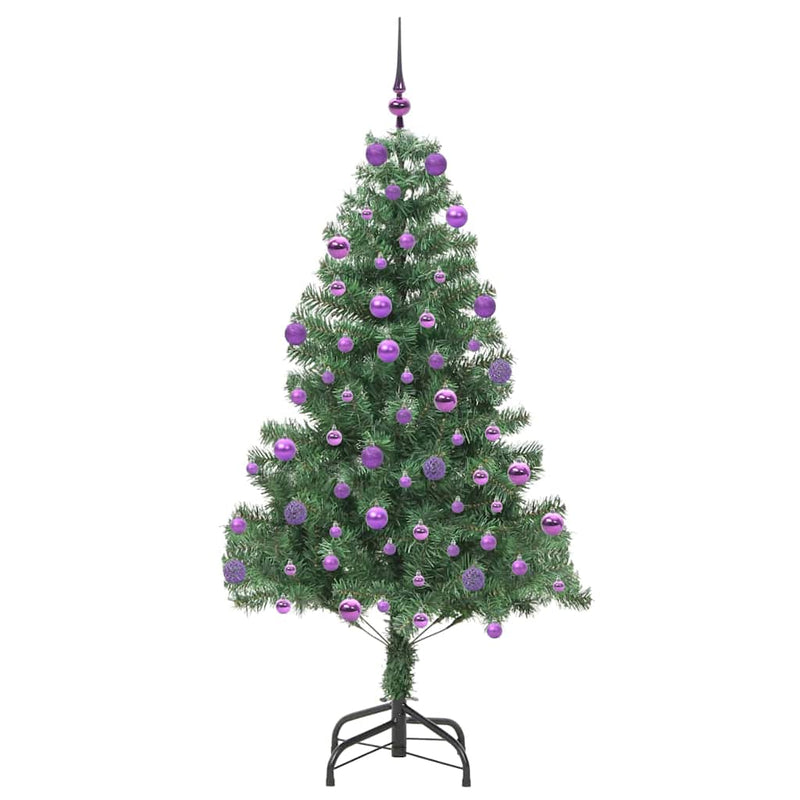 vidaXL Karácsonyfa 300 LED-del állvánnyal Zöld 210 cm PVC
