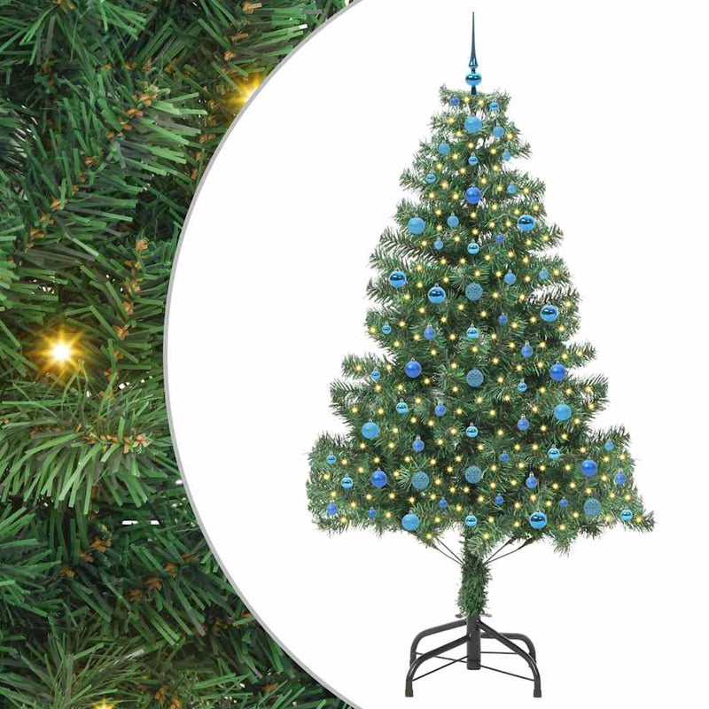 vidaXL Karácsonyfa 300 LED-del állvánnyal Zöld 210 cm PVC