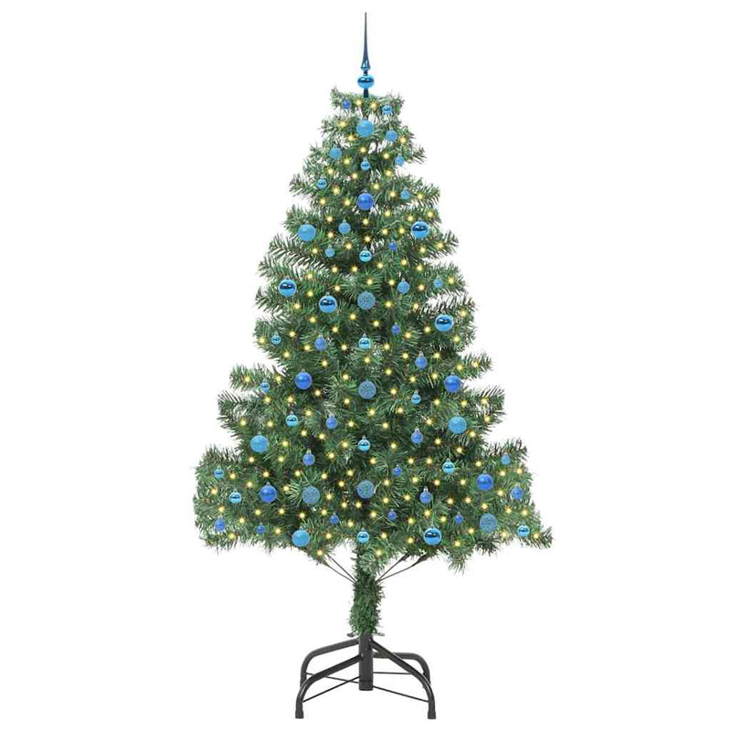 vidaXL Karácsonyfa 300 LED-del állvánnyal Zöld 210 cm PVC