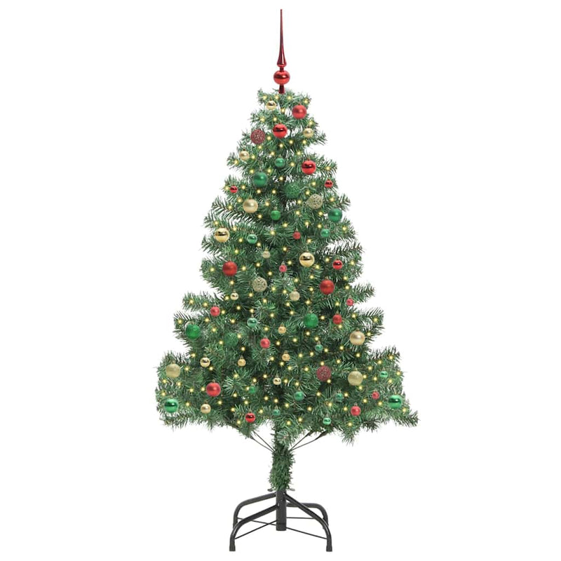 vidaXL Karácsonyfa 300 LED-del állvánnyal Zöld 210 cm PVC
