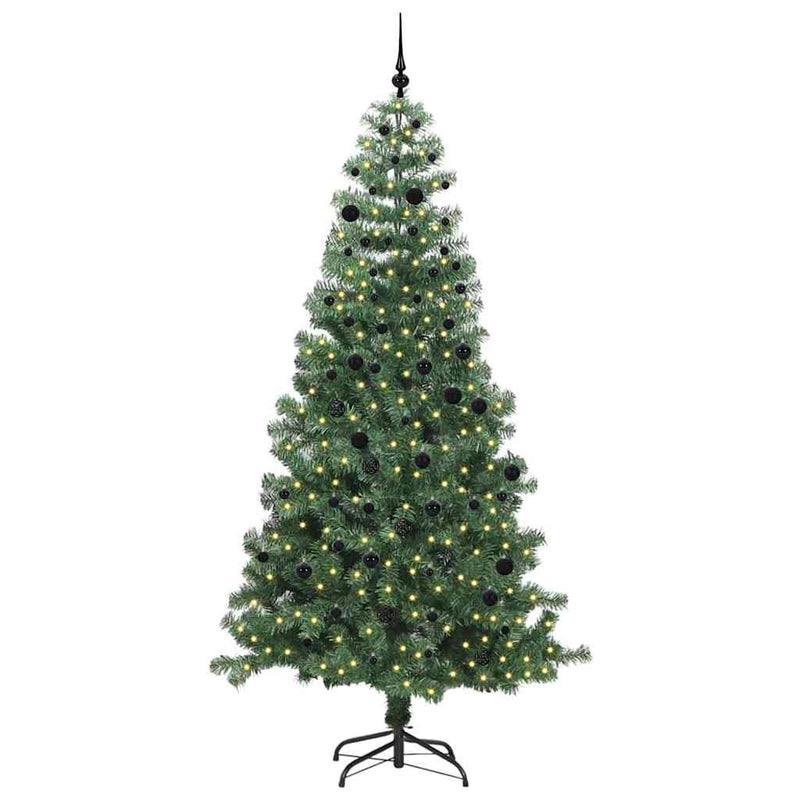 vidaXL Karácsonyfa 300 LED-del állvánnyal Zöld 240 cm PVC