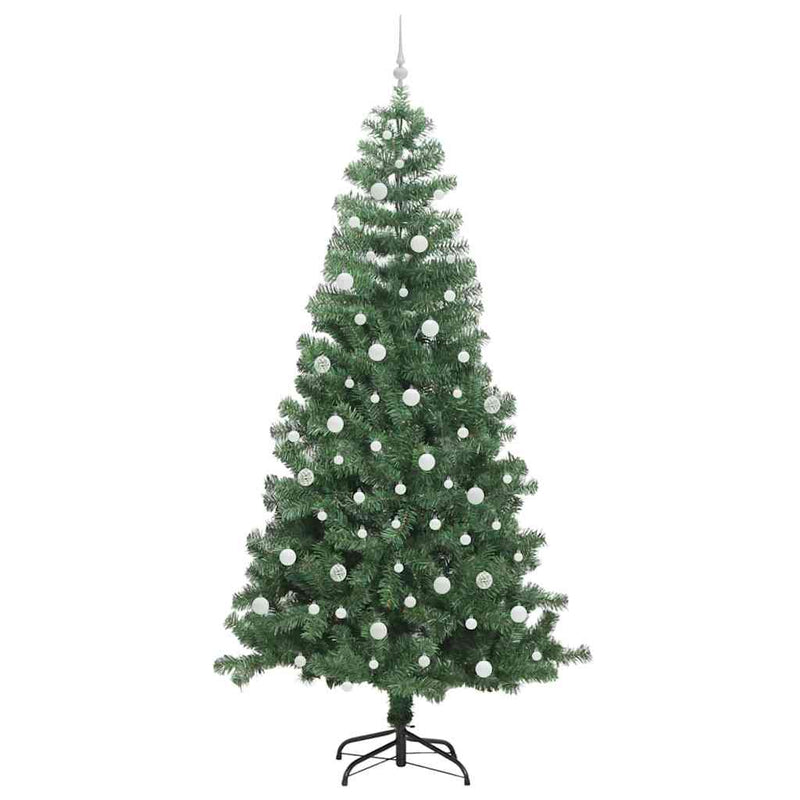 vidaXL Karácsonyfa 300 LED-del állvánnyal Zöld 240 cm PVC