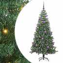 vidaXL Karácsonyfa 300 LED-del állvánnyal Zöld 240 cm PVC