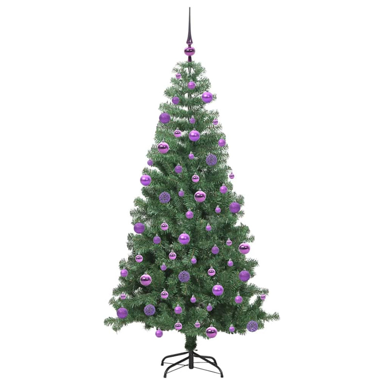 vidaXL Karácsonyfa 300 LED-del állvánnyal Zöld 240 cm PVC
