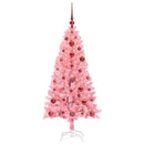 vidaXL Karácsonyfa 150 LED-del állvánnyal Rózsaszín 120 cm PVC
